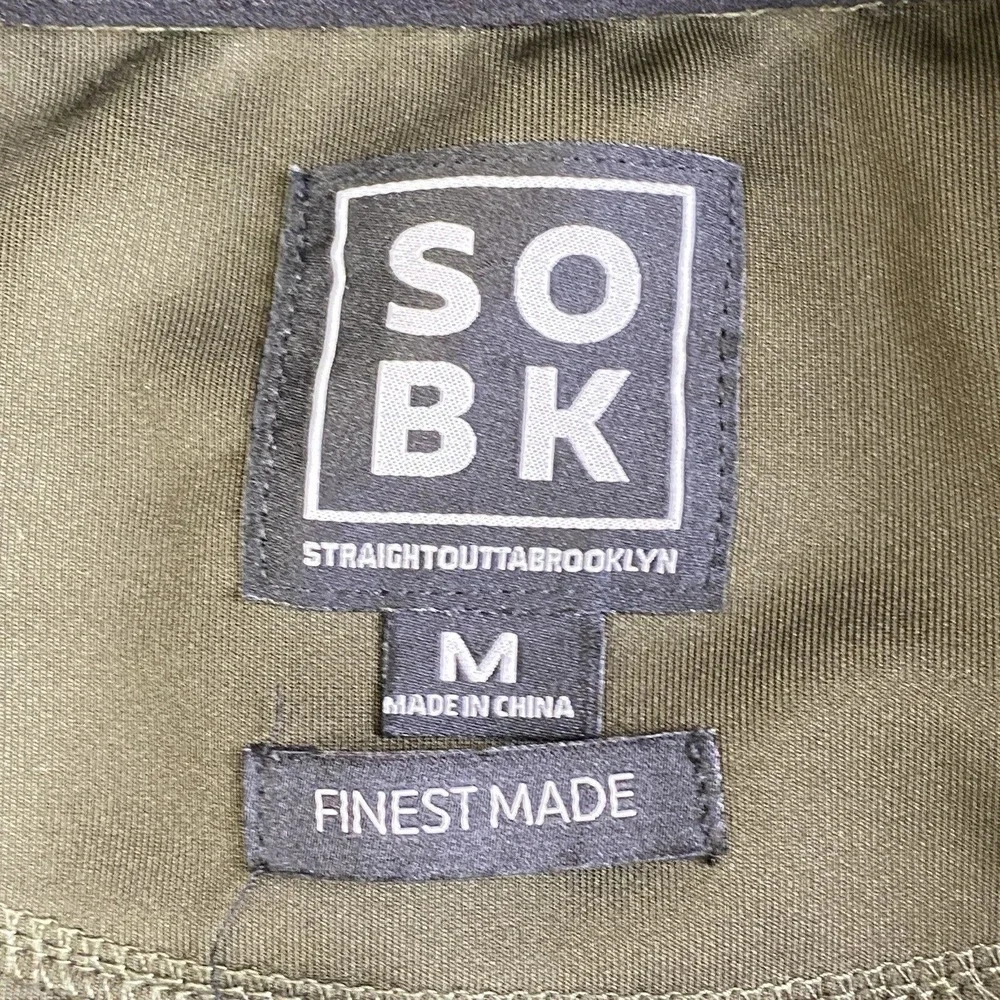 SOBK Straight Outta Brooklyn Activewear Jacket‎ Men M Olive Full-Zip Hoodie